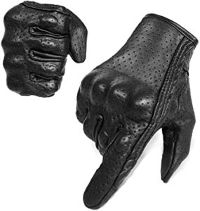 Superbike touch screen leather gloves  